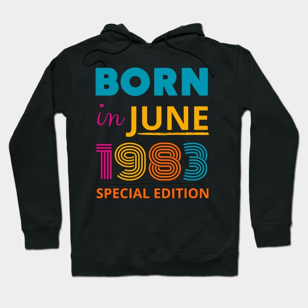 born in June 1983 Hoodie by mdr design